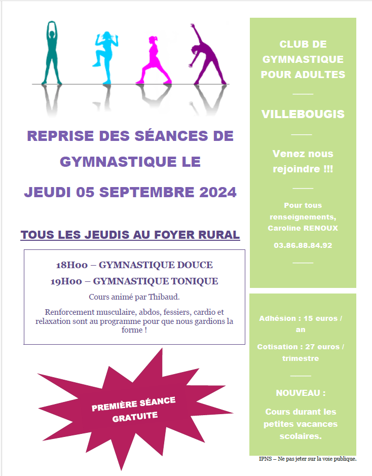 Reprisea ctivité gym années 2024 2025